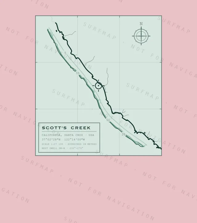 Scott's Creek chart, the full artwork printed on the back