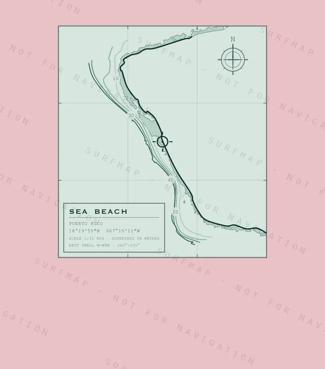 Sea Beach chart, the full artwork printed on the back