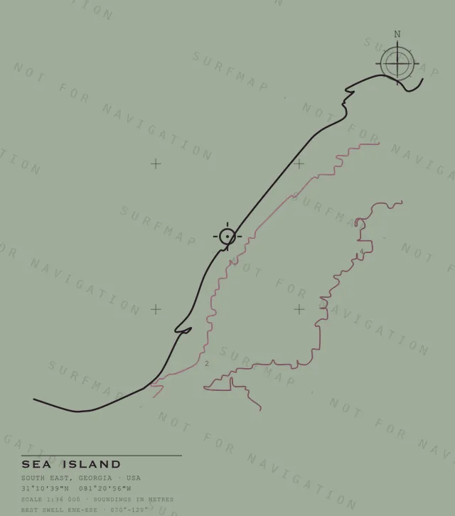Sea Island chart, the full artwork printed on the back