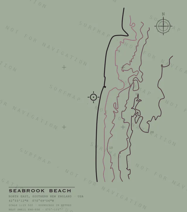 Seabrook Beach chart, the full artwork printed on the back
