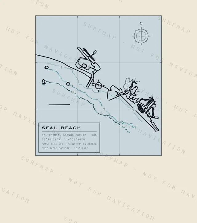 Seal Beach chart, the full artwork printed on the back