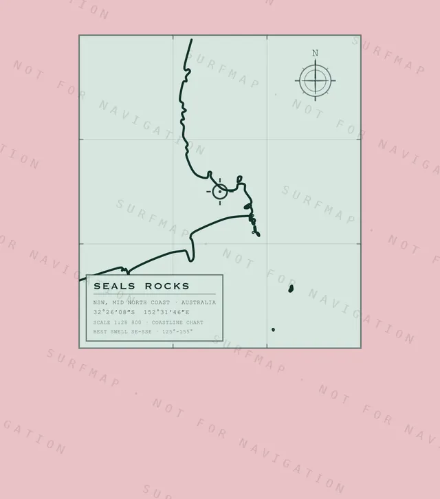 Seals Rocks chart, the full artwork printed on the back