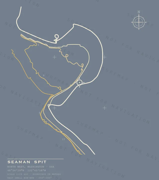 Seaman Spit chart, the full artwork printed on the back