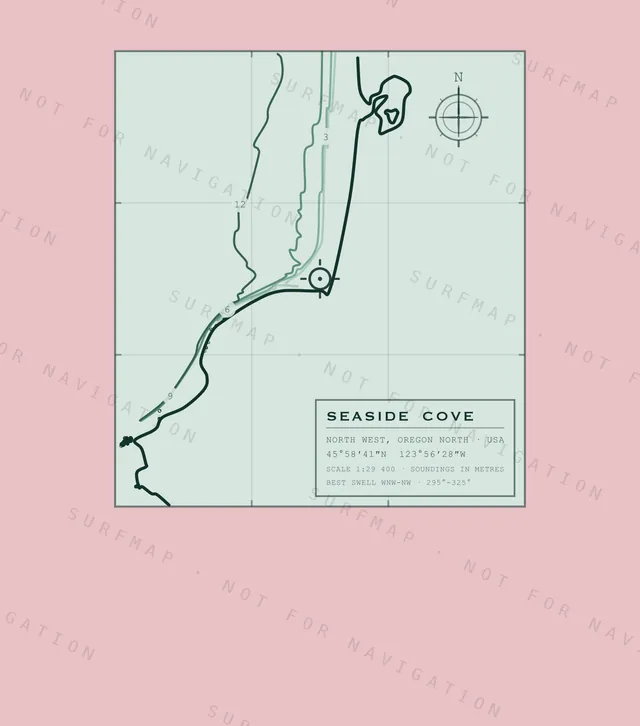 Seaside Cove chart, the full artwork printed on the back