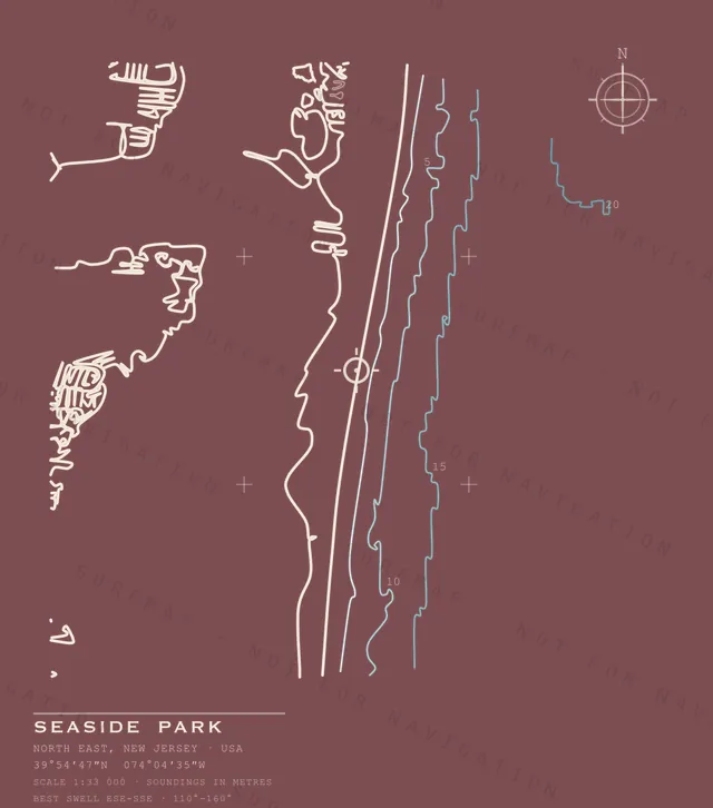 Seaside Park chart, the full artwork printed on the back