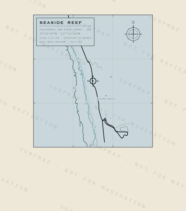Seaside Reef chart, the full artwork printed on the back