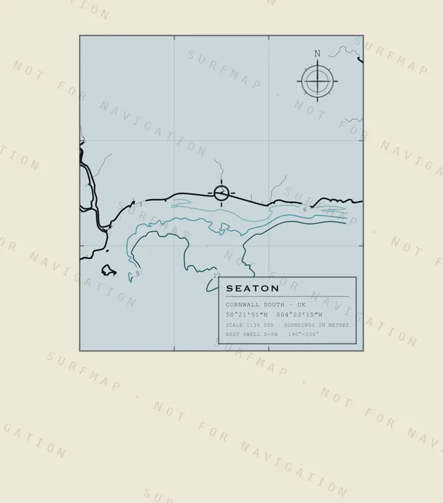 Seaton chart, the full artwork printed on the back