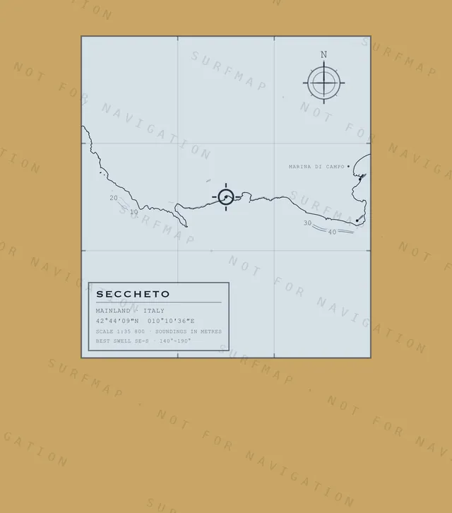 Seccheto chart, the full artwork printed on the back