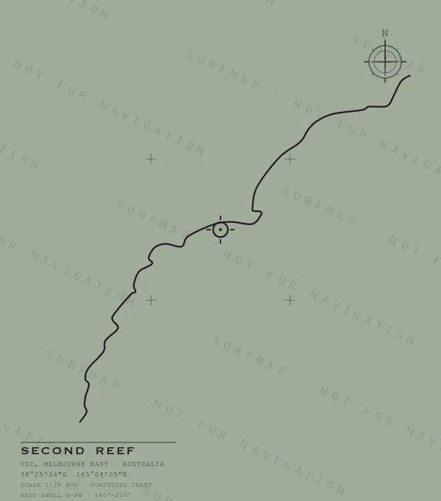 Second Reef chart, the full artwork printed on the back