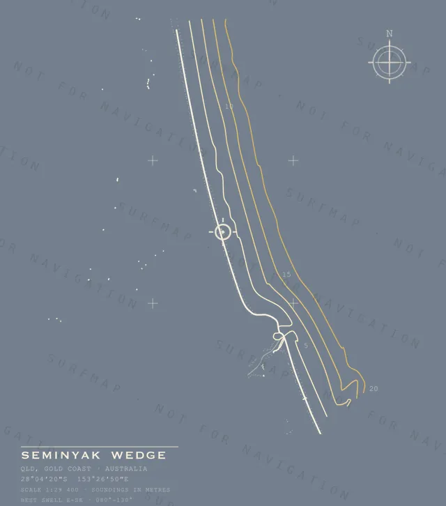 Seminyak Wedge chart, the full artwork printed on the back