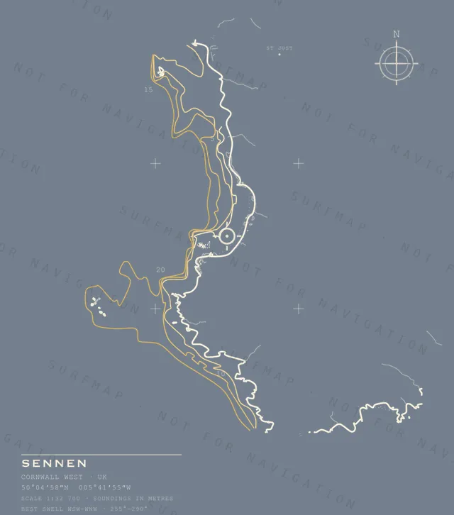 Sennen chart, the full artwork printed on the back