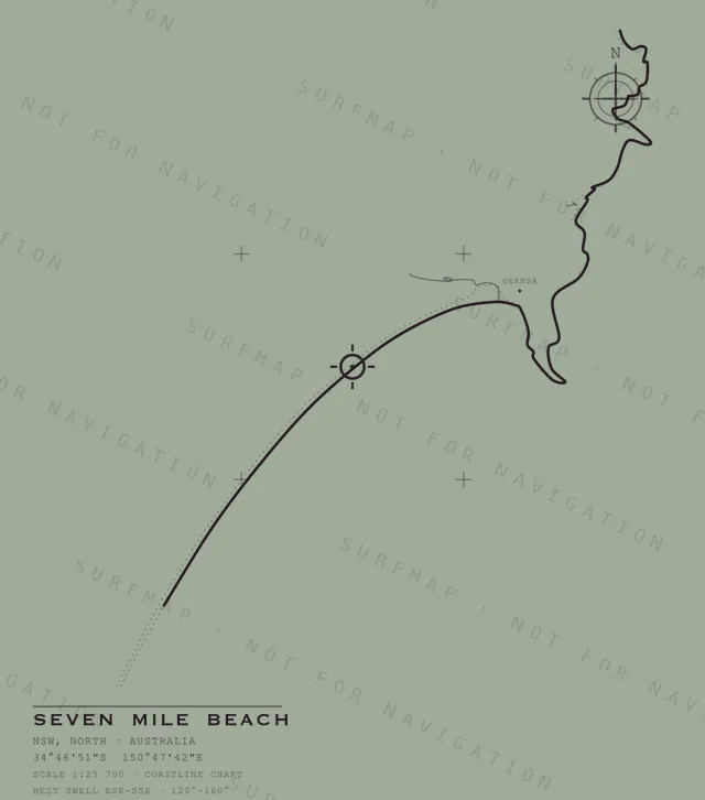 Seven Mile Beach chart, the full artwork printed on the back