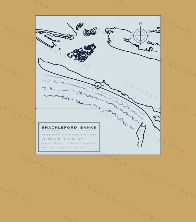 Shackleford Banks chart, the full artwork printed on the back