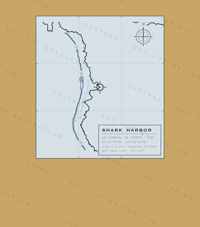 Shark Harbor chart, the full artwork printed on the back
