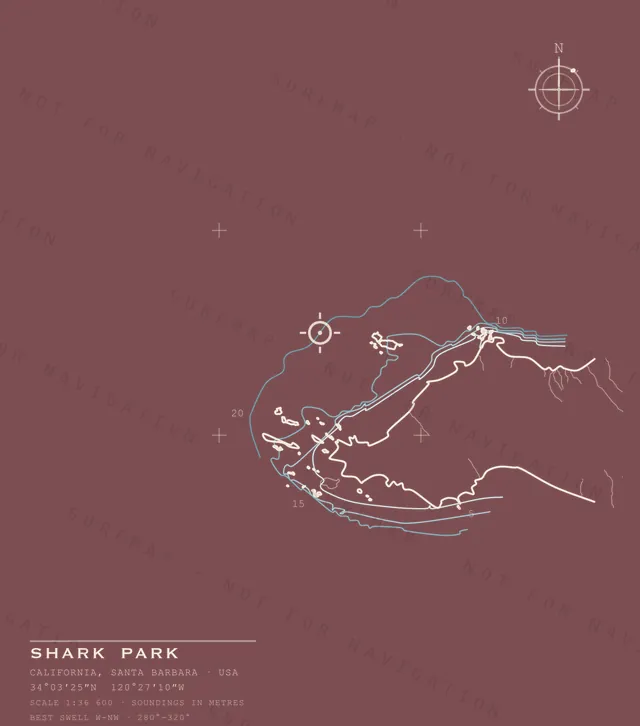 Shark Park chart, the full artwork printed on the back