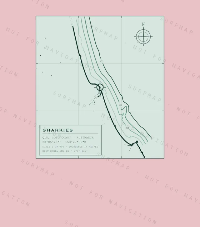 Sharkies chart, the full artwork printed on the back