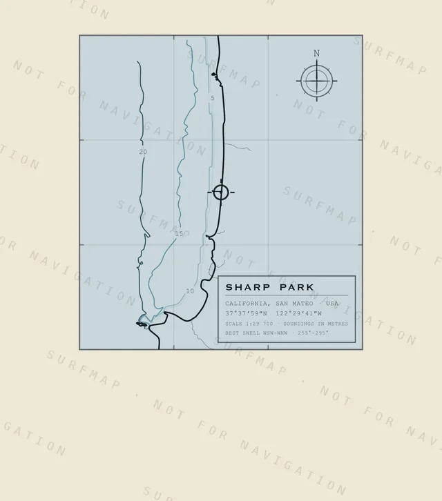 Sharp Park chart, the full artwork printed on the back