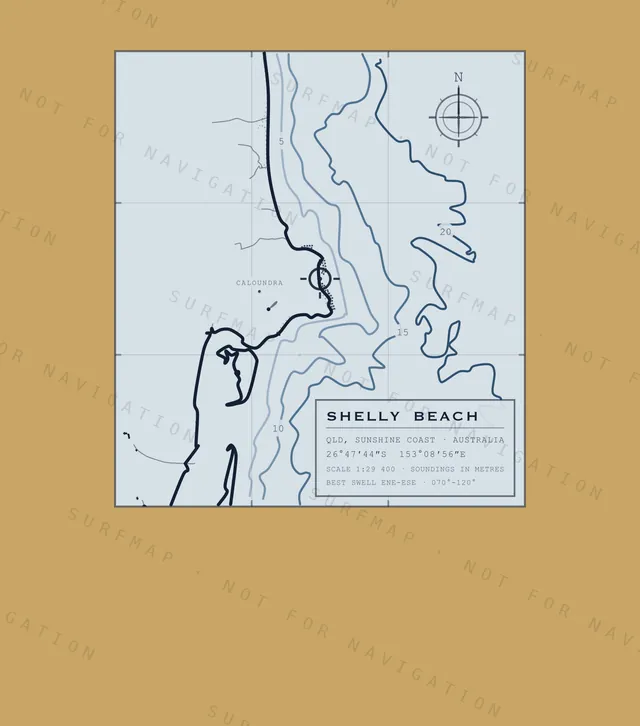 Shelly Beach chart, the full artwork printed on the back