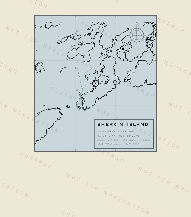 Sherkin Island chart, the full artwork printed on the back