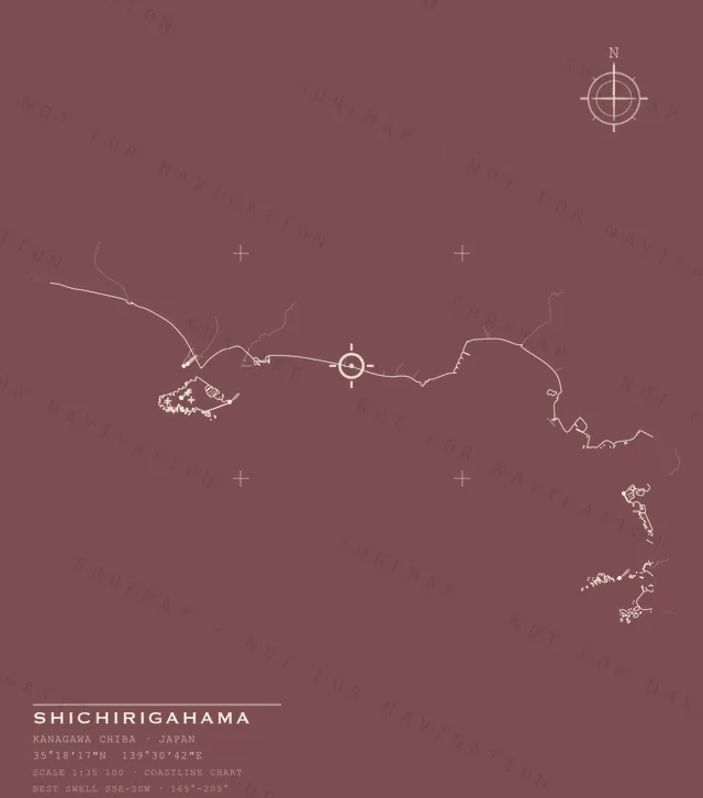 Shichirigahama chart, the full artwork printed on the back