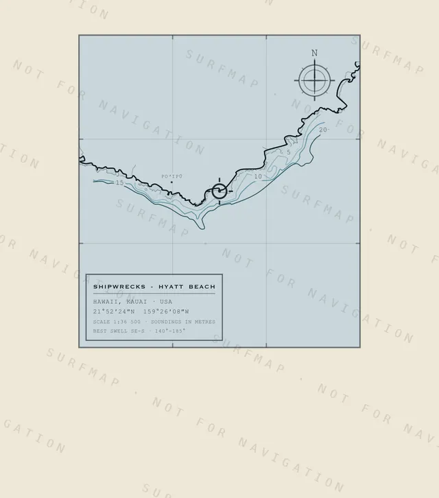 Shipwrecks - Hyatt Beach chart, the full artwork printed on the back