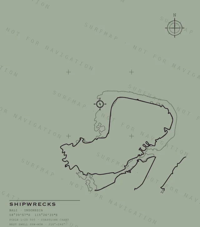 Shipwrecks chart, the full artwork printed on the back