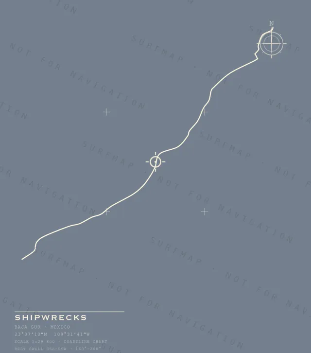 Shipwrecks chart, the full artwork printed on the back