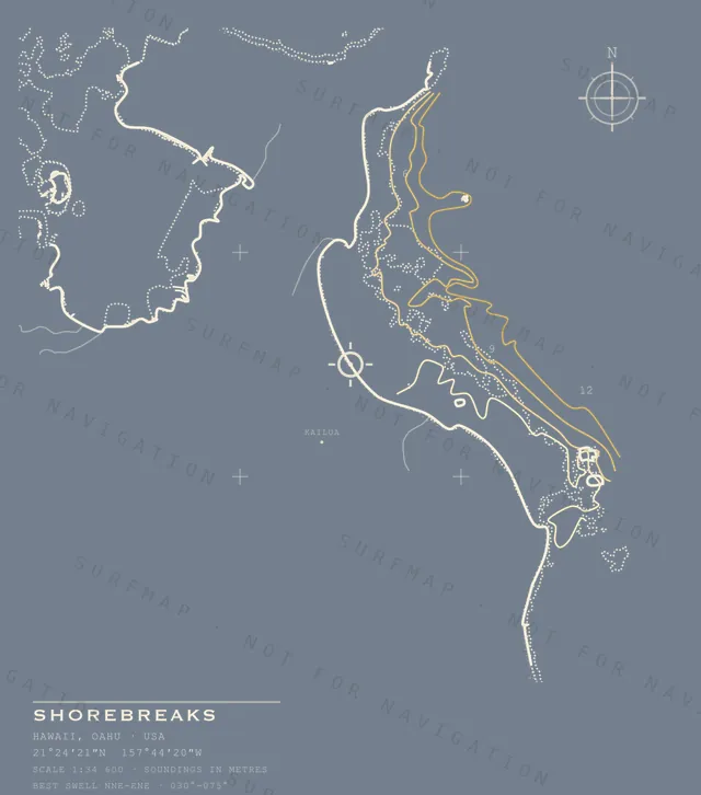 Shorebreaks chart, the full artwork printed on the back