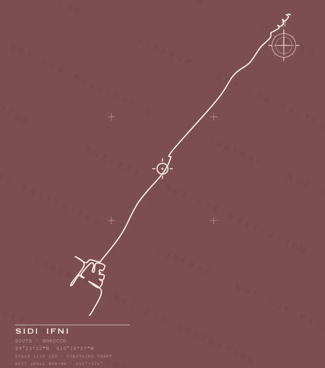 Sidi Ifni chart, the full artwork printed on the back