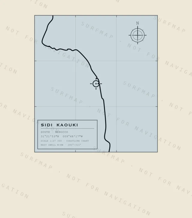 Sidi Kaouki chart, the full artwork printed on the back