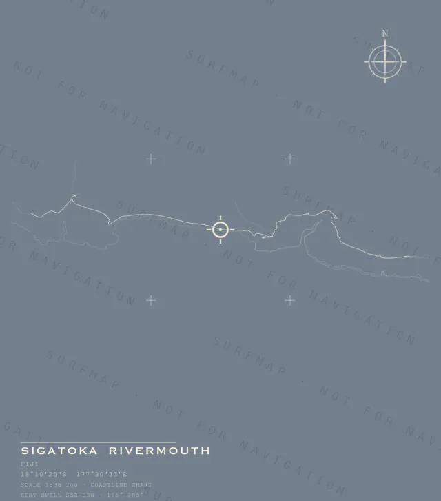 Sigatoka Rivermouth chart, the full artwork printed on the back