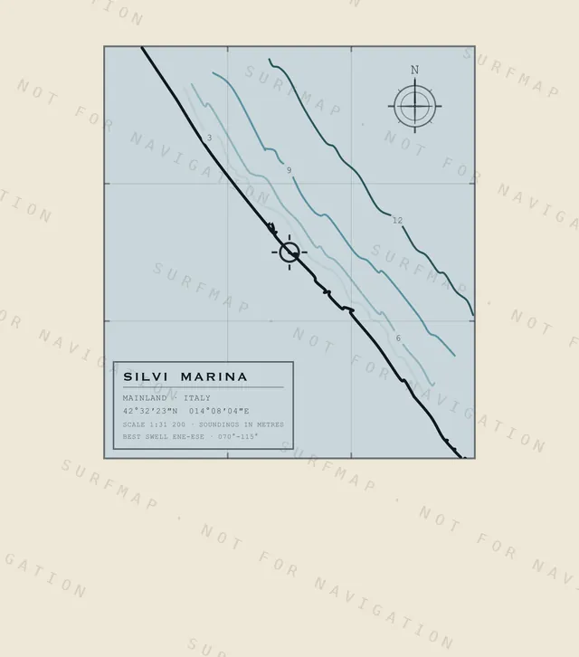 Silvi Marina chart, the full artwork printed on the back