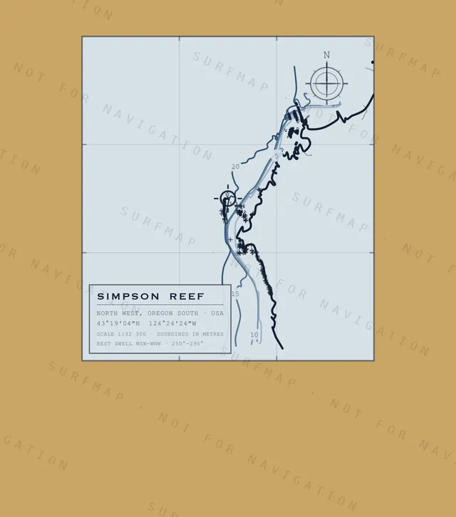 Simpson Reef chart, the full artwork printed on the back
