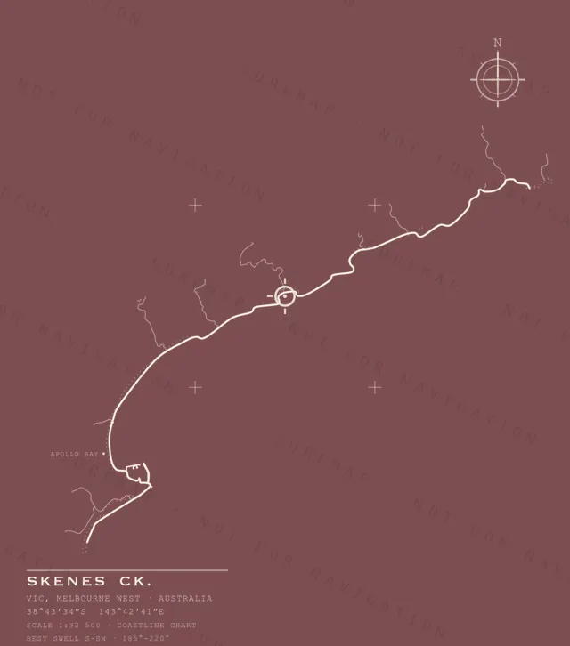 Skenes Ck. chart, the full artwork printed on the back