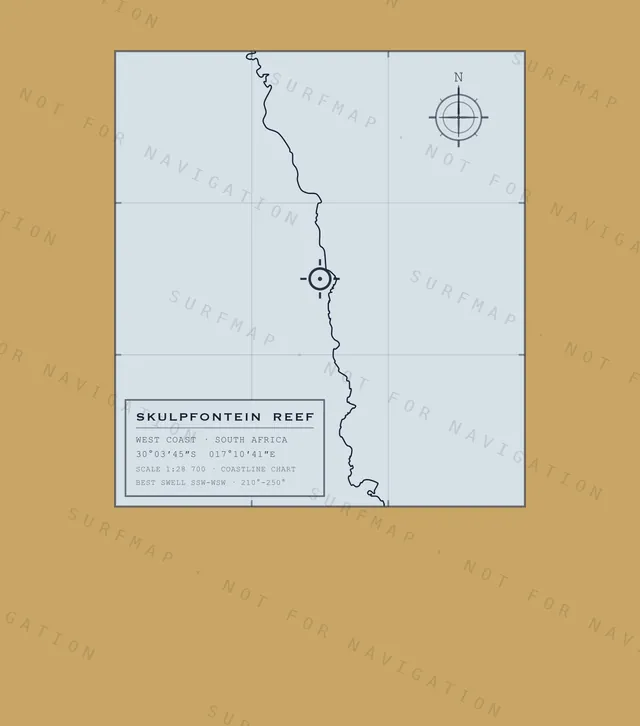 Skulpfontein Reef chart, the full artwork printed on the back