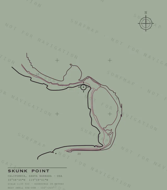 Skunk Point chart, the full artwork printed on the back