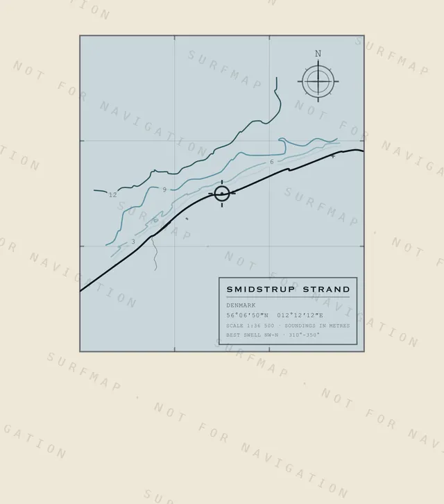 Smidstrup Strand chart, the full artwork printed on the back