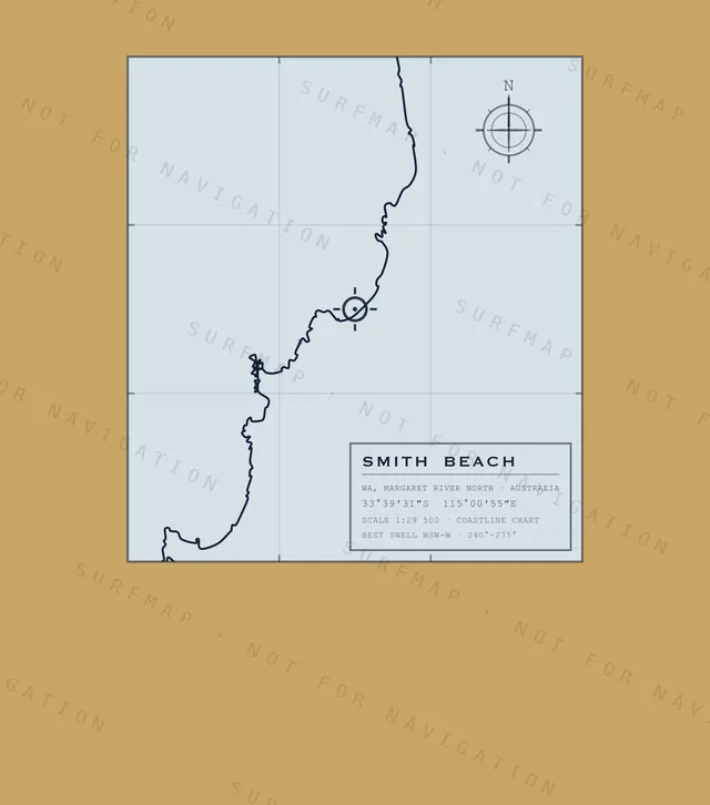 Smith Beach chart, the full artwork printed on the back