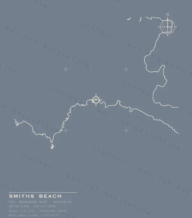 Smiths Beach chart, the full artwork printed on the back
