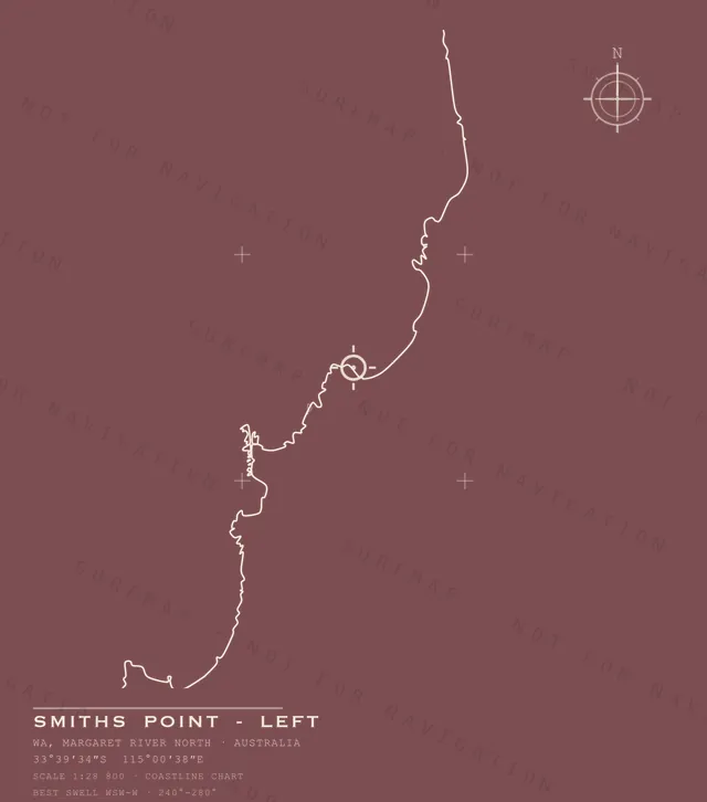 Smiths Point - Left chart, the full artwork printed on the back