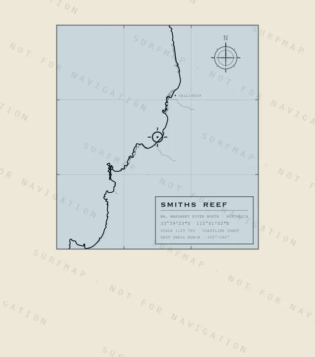 Smiths Reef chart, the full artwork printed on the back