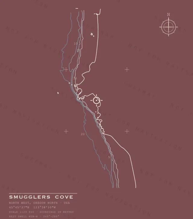 Smugglers Cove chart, the full artwork printed on the back