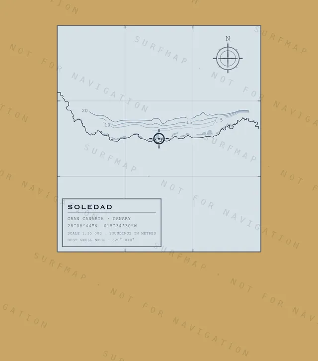 Soledad chart, the full artwork printed on the back