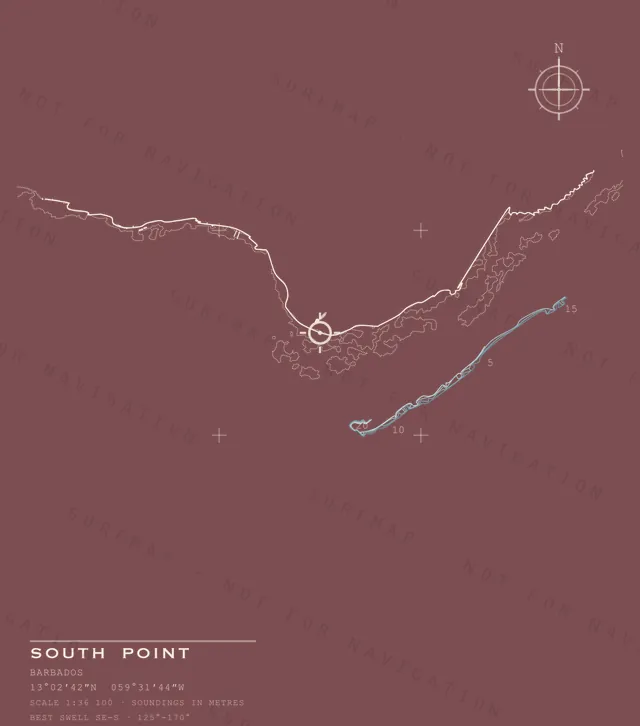 South Point chart, the full artwork printed on the back