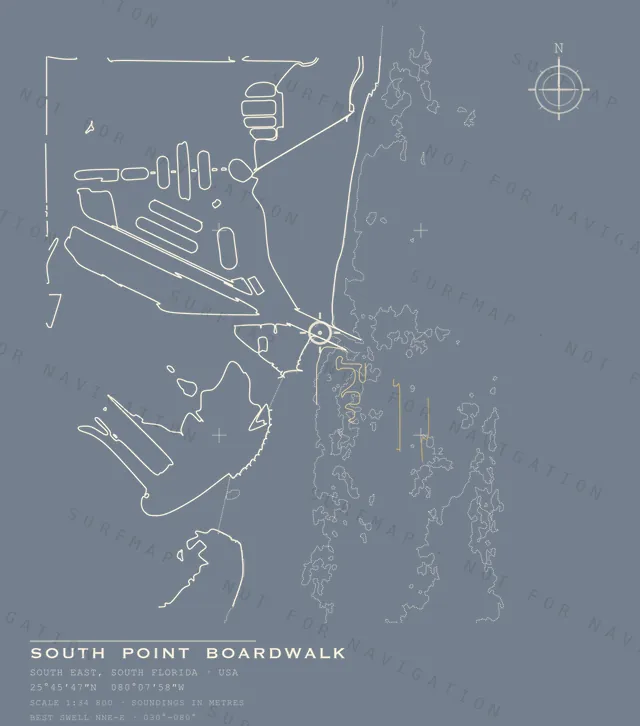 South Point Boardwalk chart, the full artwork printed on the back