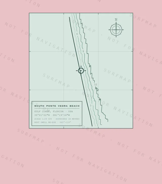 South Ponte Vedra Beach chart, the full artwork printed on the back