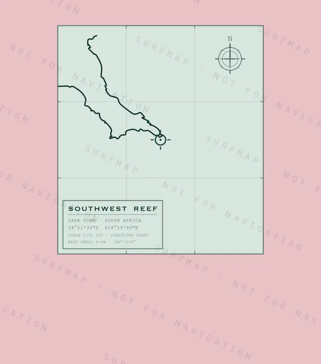 Southwest Reef chart, the full artwork printed on the back
