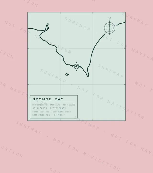 Sponge Bay chart, the full artwork printed on the back