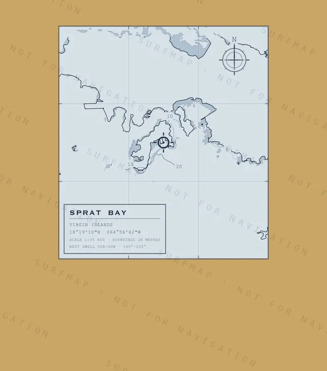 Sprat Bay chart, the full artwork printed on the back