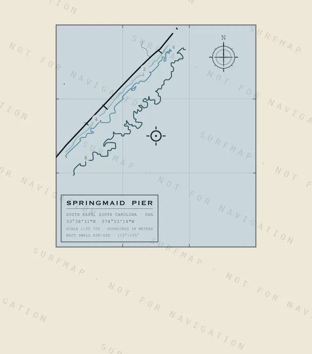 Springmaid Pier chart, the full artwork printed on the back